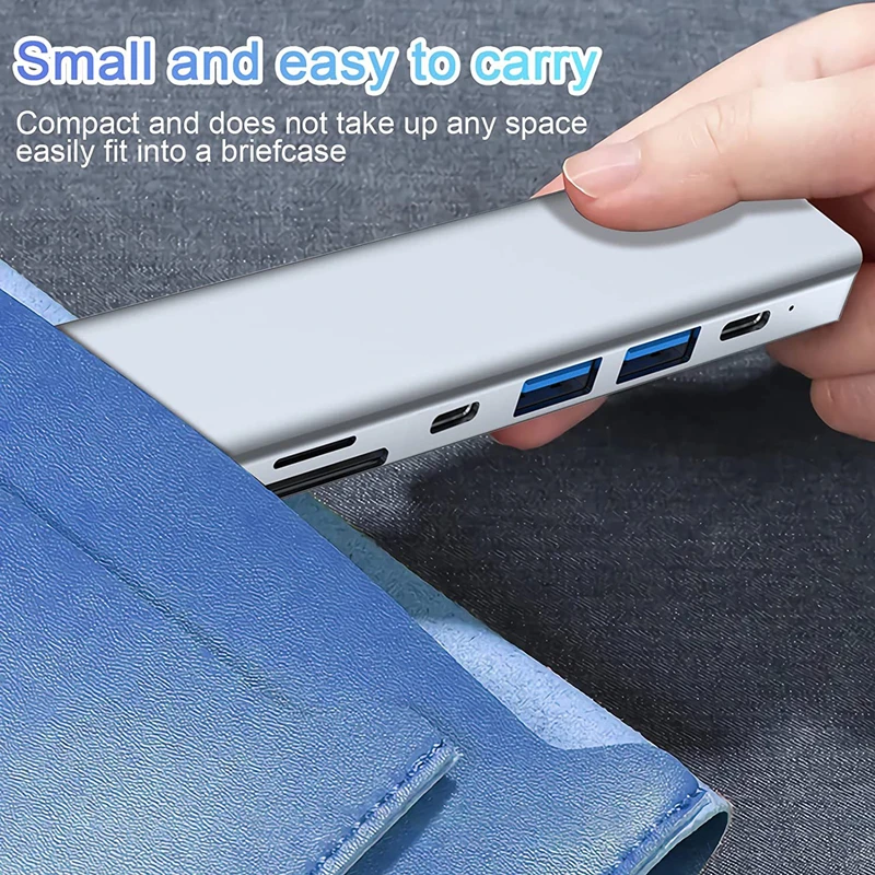 USB C Hub Splitter to 4K HDMI-Compatible USB 3.0 Type C Adapter SD TF Docking Station for MacBook iPad Samsung S22 Dex Laptop