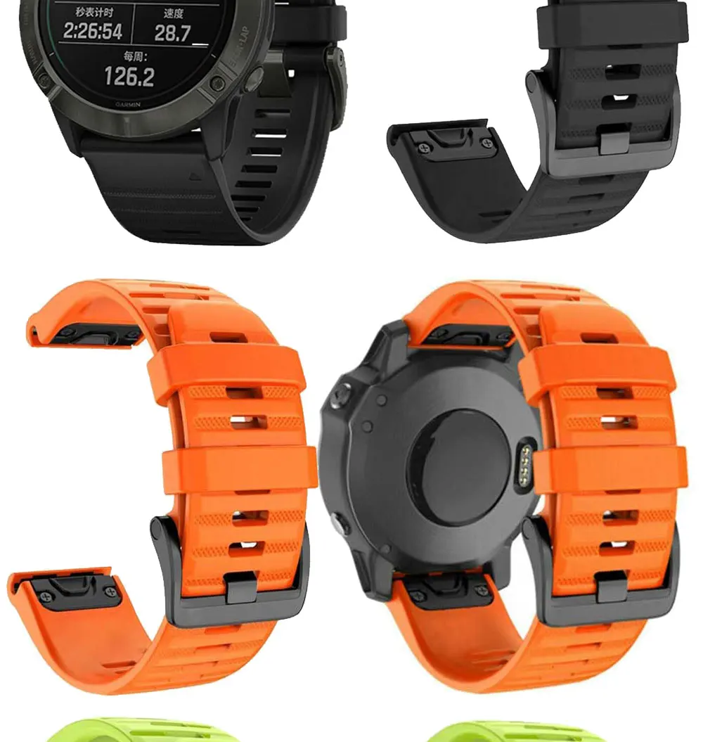 26 20 22 MM Watchband For Garmin Fenix 6 6X Pro 5 5S 5X Plus 3HR Fenix7 7X Silicone Quick Release Watch Easyfit Wrist Band Strap