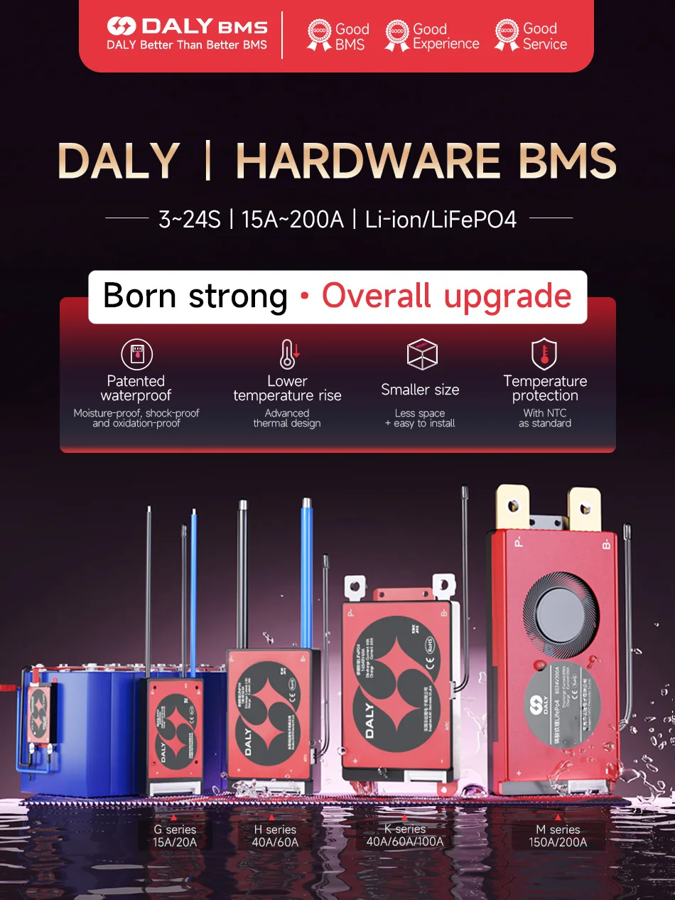 Daly BMS Lifepo4 4S 12V with NTC 4S BMS Protection Circuit 20A 40A 60A 100A 150A 200A 12V 24V 36V 48V 60V 72V BMS Battery
