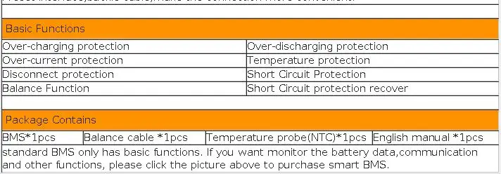 Daly BMS Lifepo4 4S 12V with NTC 4S BMS Protection Circuit 20A 40A 60A 100A 150A 200A 12V 24V 36V 48V 60V 72V BMS Battery