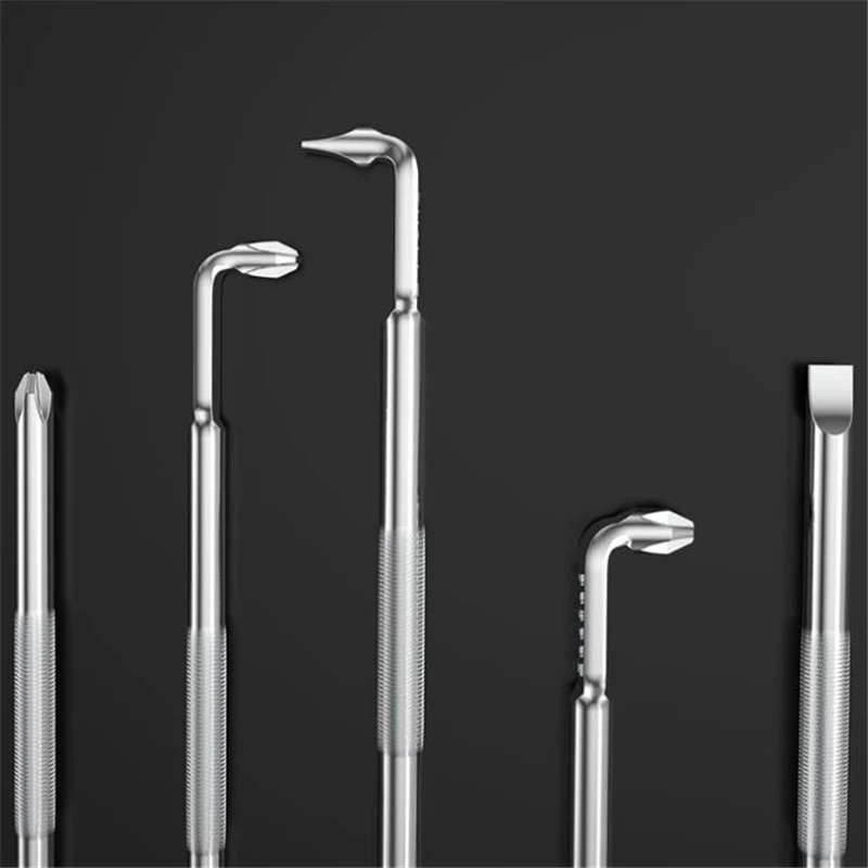 BROPPE Z-Type Screwdriver L-Shaped 90-Degree Right-Angle Elbow Bend Phillips/Slotted With Magnetic Short Screwdriver