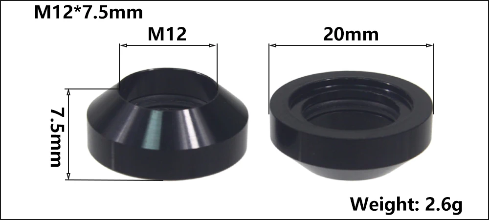 Bicycle Thru Axle Washer M12x1mm/2mm/3mm/4mm Axle Washers M12 Washer Hubs Tube Shaft Skewers Washers Flat/Conical Washer