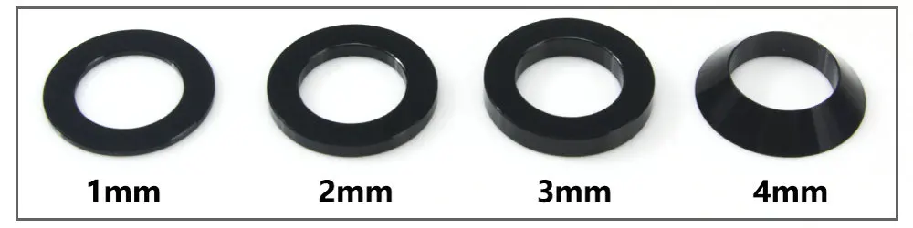 Bicycle Thru Axle Washer M12x1mm/2mm/3mm/4mm Axle Washers M12 Washer Hubs Tube Shaft Skewers Washers Flat/Conical Washer