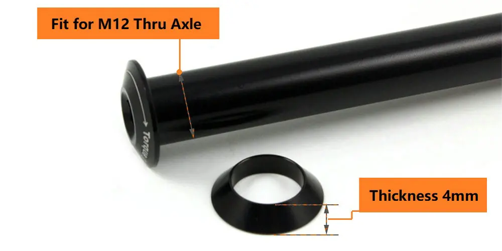 Bicycle Thru Axle Washer M12x1mm/2mm/3mm/4mm Axle Washers M12 Washer Hubs Tube Shaft Skewers Washers Flat/Conical Washer
