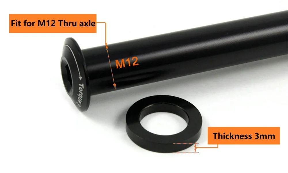 Bicycle Thru Axle Washer M12x1mm/2mm/3mm/4mm Axle Washers M12 Washer Hubs Tube Shaft Skewers Washers Flat/Conical Washer