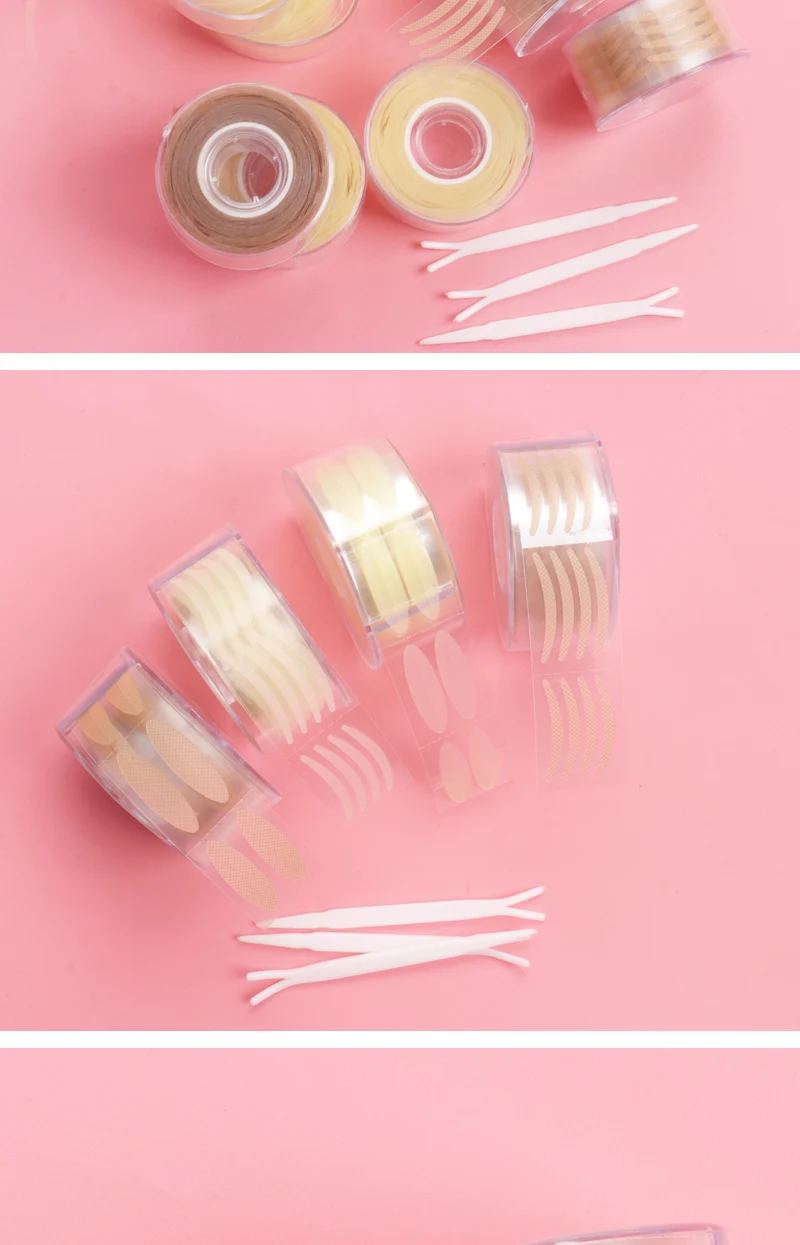 600Pcs/Box Big Eyelid Tape Sticker Double Fold Self Adhesive Eyelid Tape Stickers S/L Makeup Clear Beige Invisible Tool