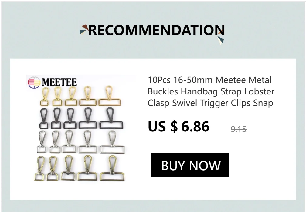 Meetee 10Pc 16-38mm Bag Strap Hook Buckle Metal Swivel Lobster Clasp DIY Webbing Snap Hooks Carabiner Keychain Buckles Accessory