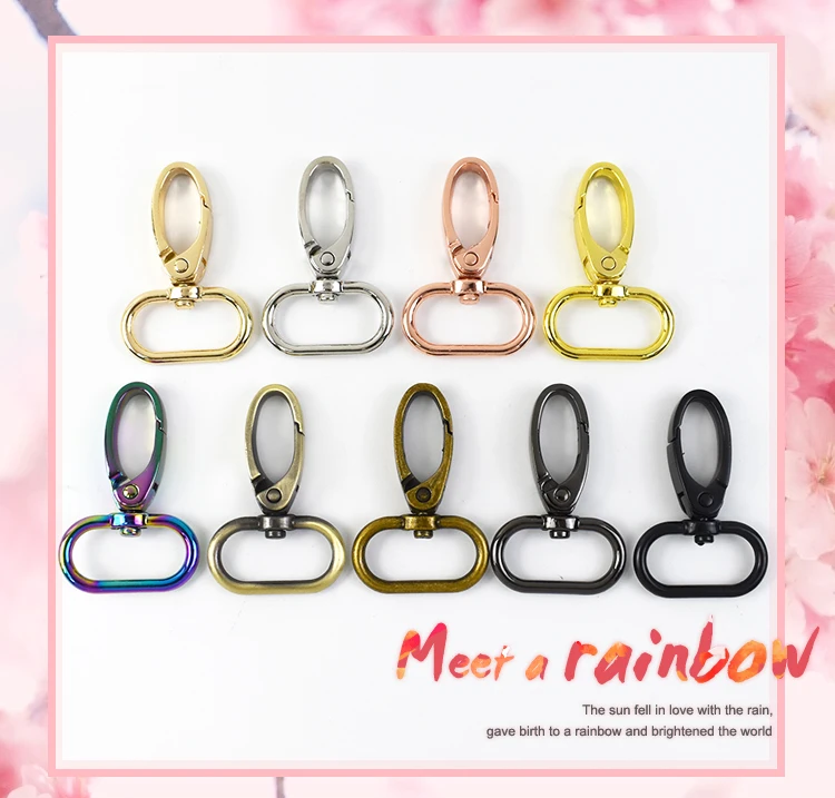 Meetee 10Pc 16-38mm Bag Strap Hook Buckle Metal Swivel Lobster Clasp DIY Webbing Snap Hooks Carabiner Keychain Buckles Accessory