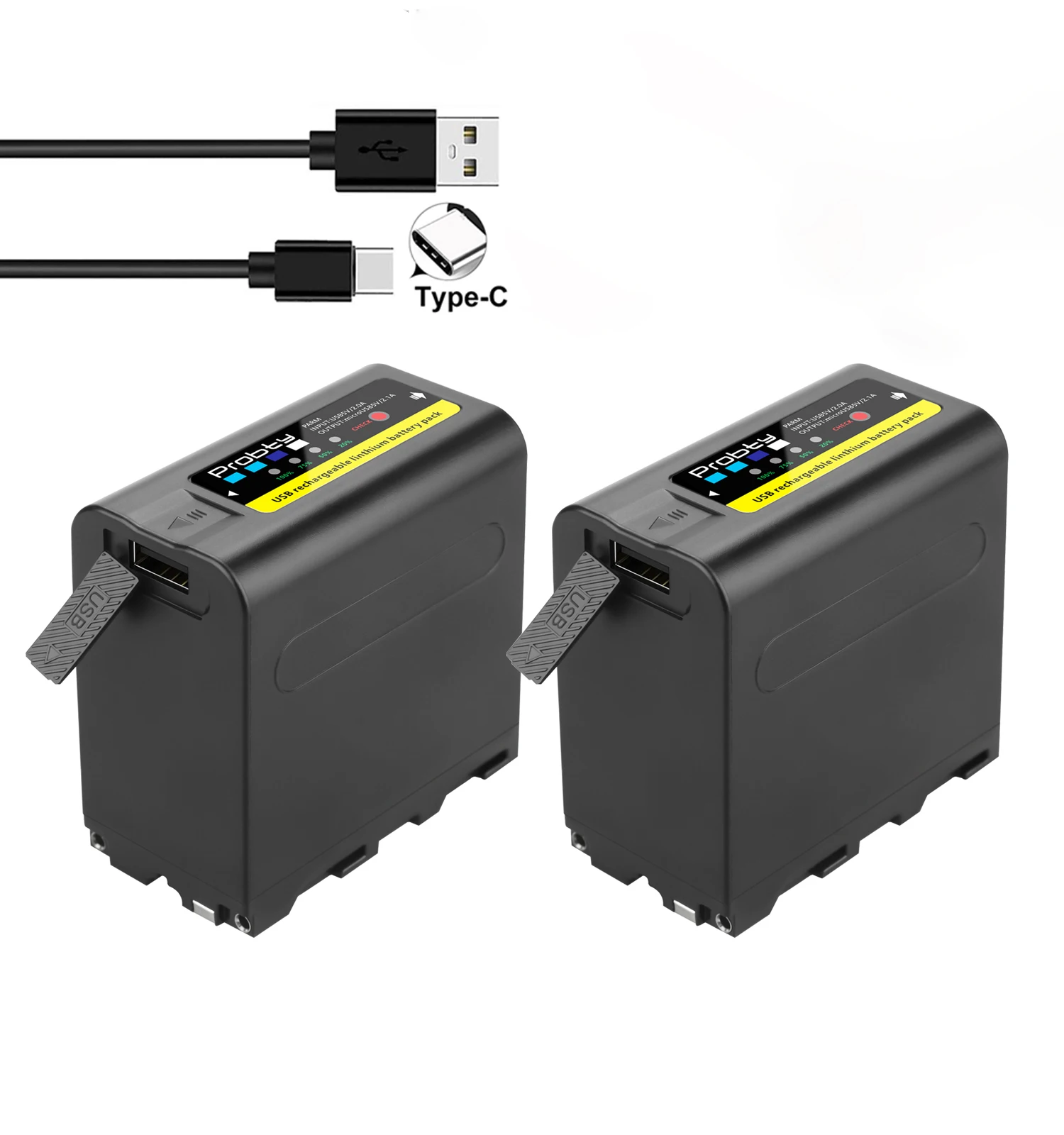 Probty 10800mAh NP-F980 NP-F970 NPF960 NP F970 Battery with USB Charge Output For Sony PLM-100 CCD-TRV35 MVC-FD91 MC1500C