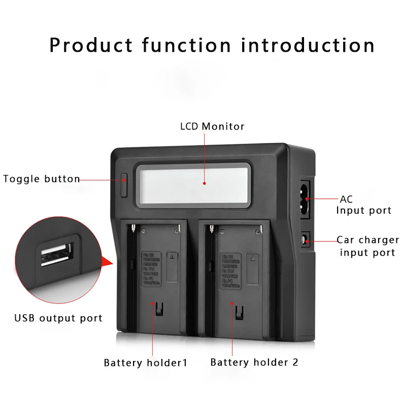 Probty 10800mAh NP-F980 NP-F970 NPF960 NP F970 Battery with USB Charge Output For Sony PLM-100 CCD-TRV35 MVC-FD91 MC1500C