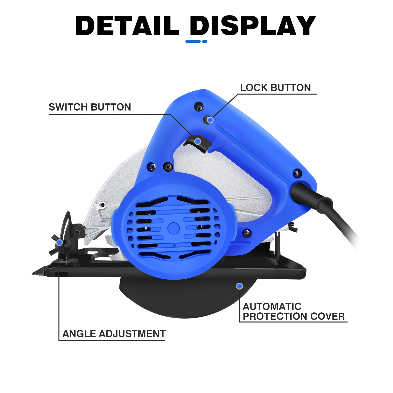 2000W Circular Saw,Full Copper Motor Corded Electric Saw,With 185mm Blade,Professional Wood Cutting Tool for Boards,Hardwood DIY