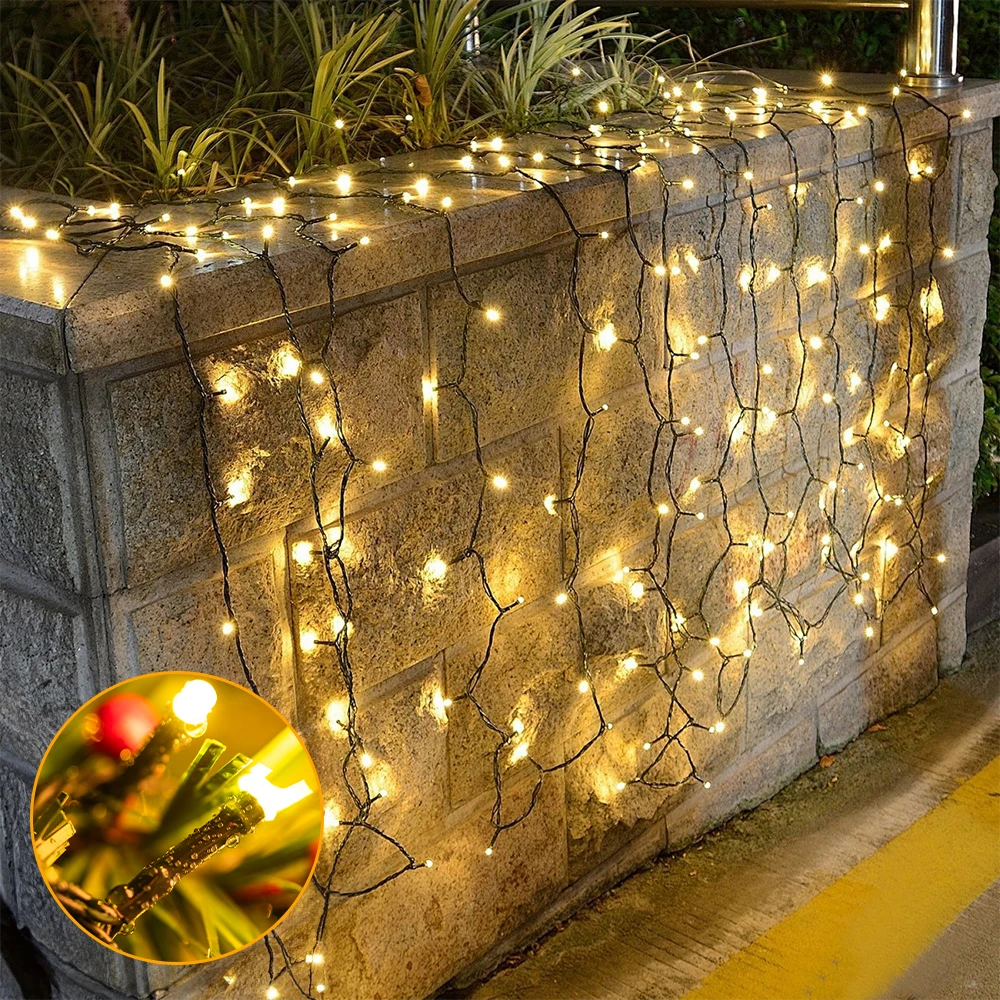 250LED 25M Christmas Fairy String Lights with Remote 8 Lighting Modes 4 Brightness 3 Timer Waterproof For Indoor Outdoor Holiday Decor