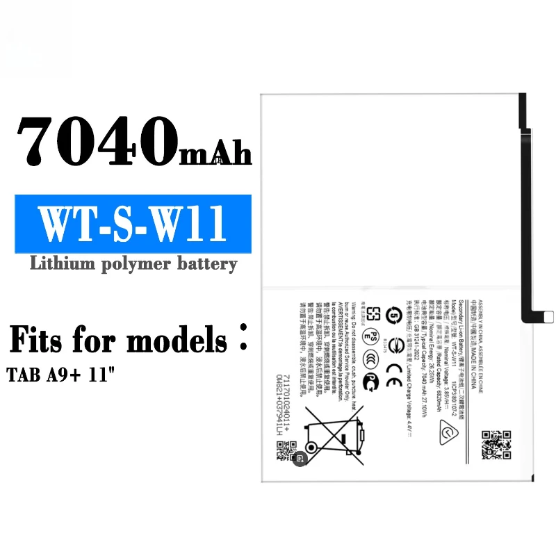 WT-S-W11 7040mAh Brand New Replacement Battery For Galaxy Tab A9+ /Tab 11 SM-X210 Tablet Batteries + Tools
