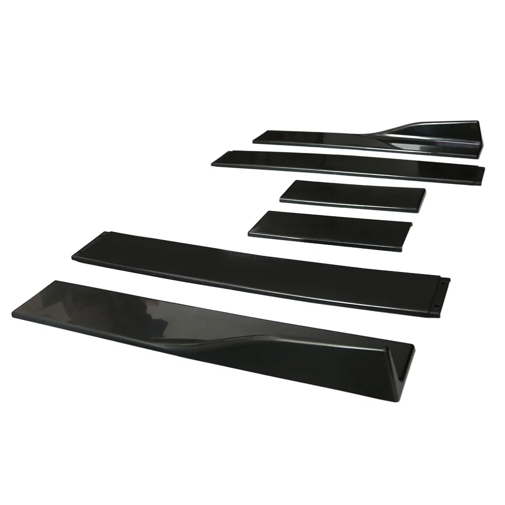 Car Front Bumper Lip Splitter Spoiler Side Skirts Kit Bumper Lip Wrap Splitter Auto Air Dams Replacement For Most Vehicle Sedans