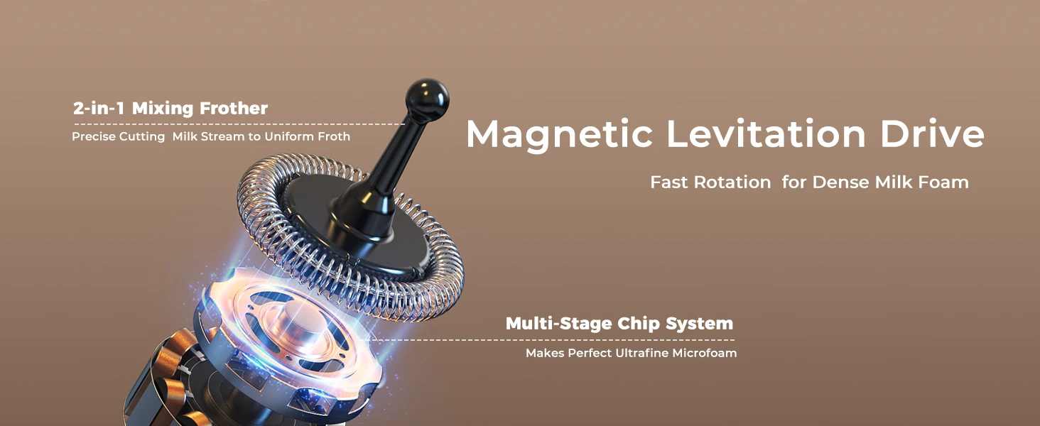 Milk Frother and Steamer 8-in-1 Electric Frother for Coffee, 400ml Large Capacity Detachable Milk Steamer Easy to Clean