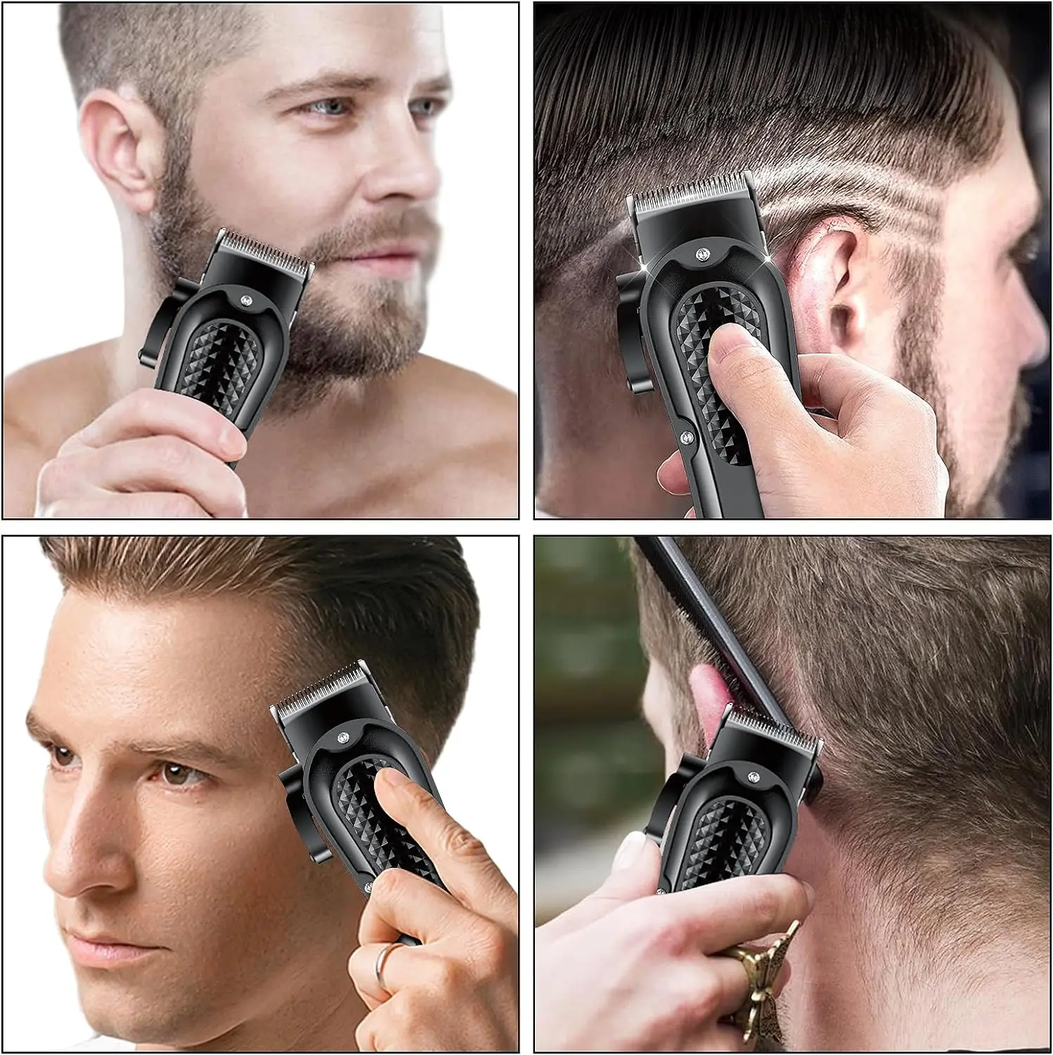 Solimpia Professional Hair Clipper Man's 1500mAh Cordless Barber Trimmer with LCD Display Stainless Steel Blade USB Rechargeable