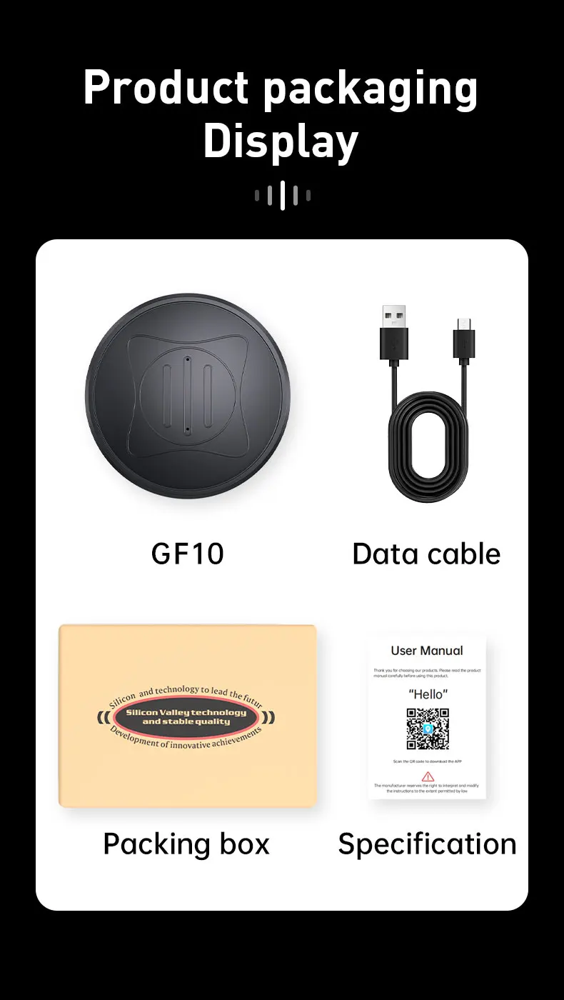 GF10 Mini GPS Tracker Real-time GPS Tracking Device Anti-Theft Alarm Anti-lost Locator Strong Magnetic GPS Tracker Free APP