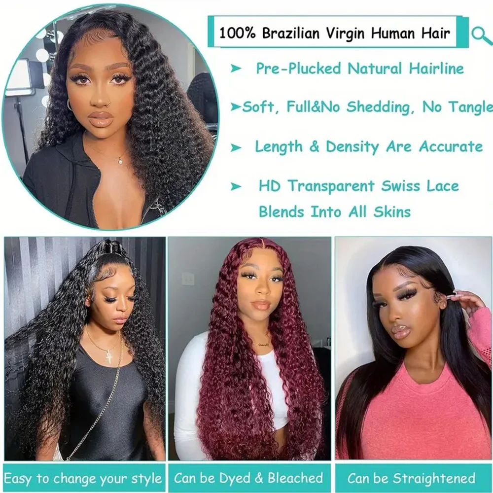 40 42 Inch Bone Straight Human Hair Wigs 13x4 13x6 HD Lace Frontal Wigs Glueless 5x5 Closure 3 Seconds To Wear For Beginners