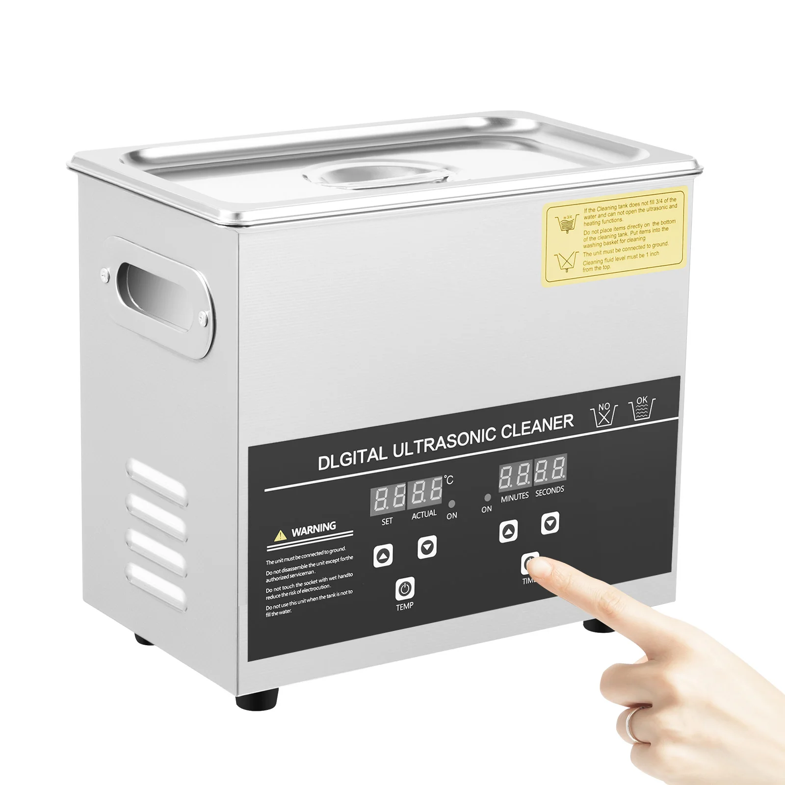 3.2L Ultrasonic Cleaner Stainless Steel Ultrasonic Cleaning Machine Glasses Jewelry Washing Tool TH-20A Ultrasonic Washing Bath