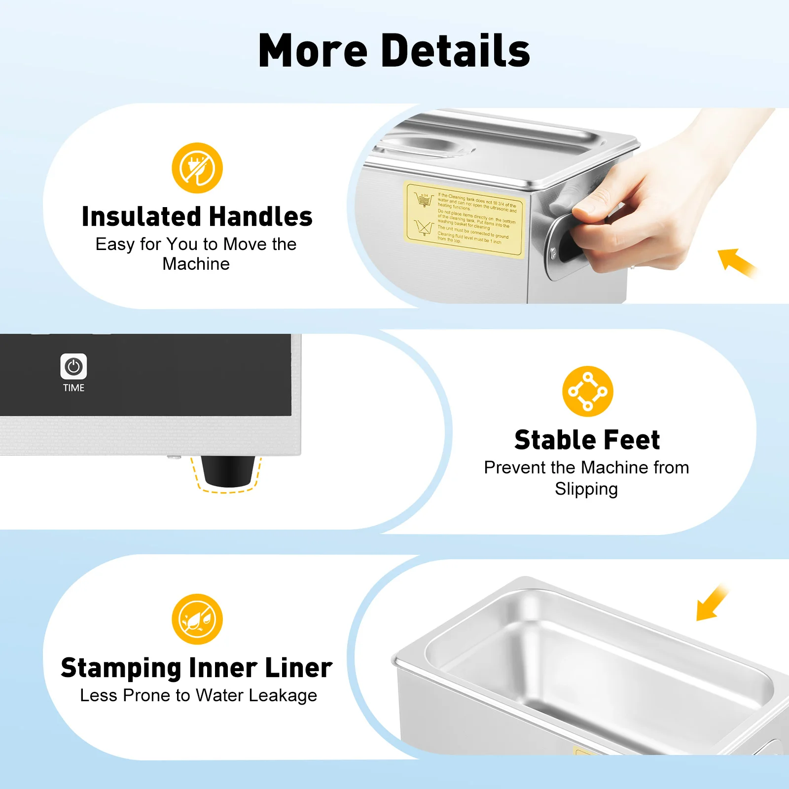3.2L Ultrasonic Cleaner Stainless Steel Ultrasonic Cleaning Machine Glasses Jewelry Washing Tool TH-20A Ultrasonic Washing Bath