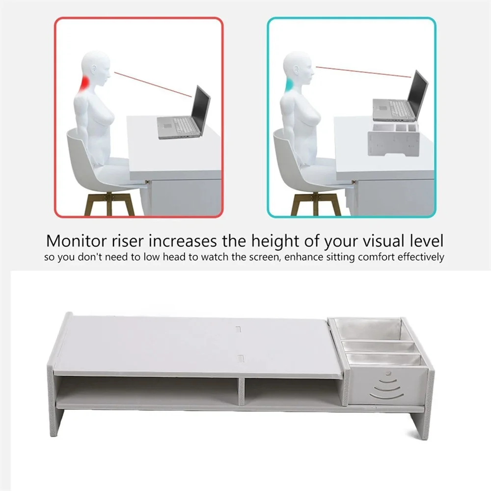 Notebook Computer Stand Computer Desktop Monitor Stand Laptop TV Display Screen Storage PC Riser Shelf