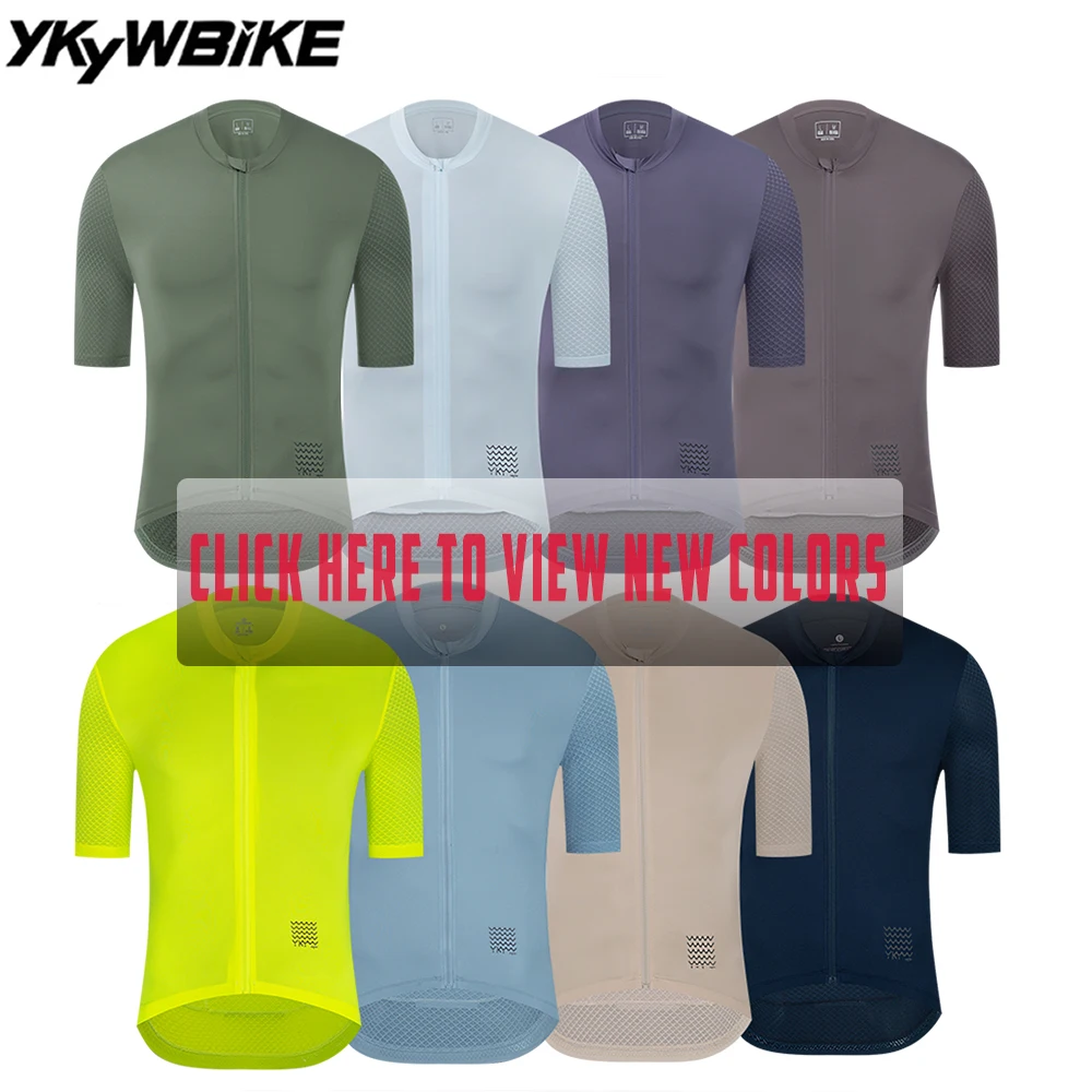 YKYWBIKE Summer Men’s Pro Cycling Jersey Breathable Mtb Shorts Sleeve Bicycle Clothing Pockets Mountain Cycling Road Bike