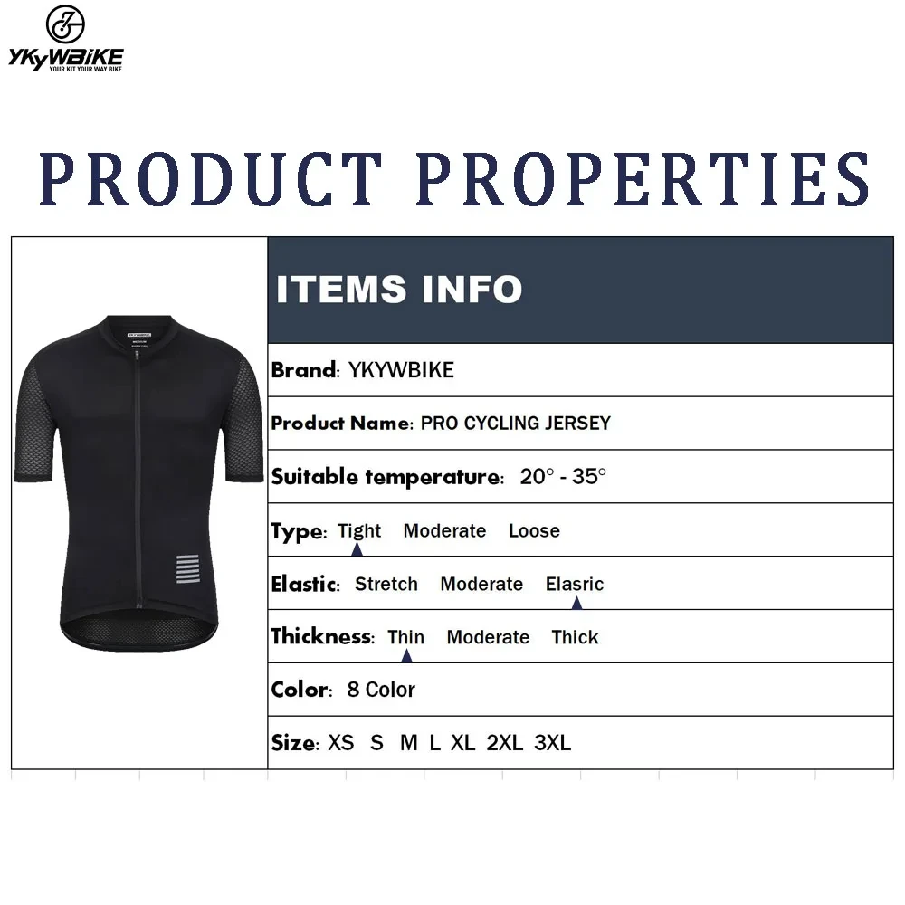 YKYWBIKE Summer Men’s Pro Cycling Jersey Breathable Mtb Shorts Sleeve Bicycle Clothing Pockets Mountain Cycling Road Bike