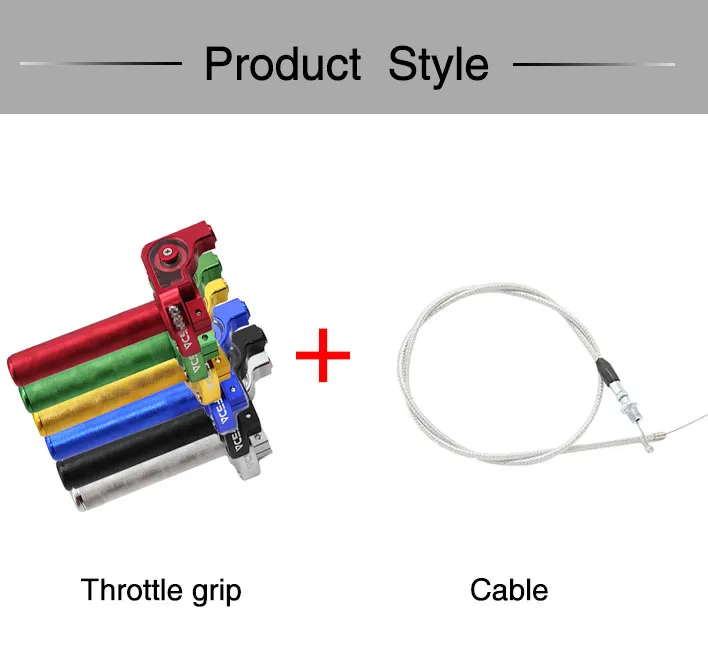 ZSDTRP 7/8'' CNC Aluminum Twist Throttle Handle Grip + Cable Replacement For Dirt Bike Quad ATV Pit 50cc 125cc 150cc 250cc