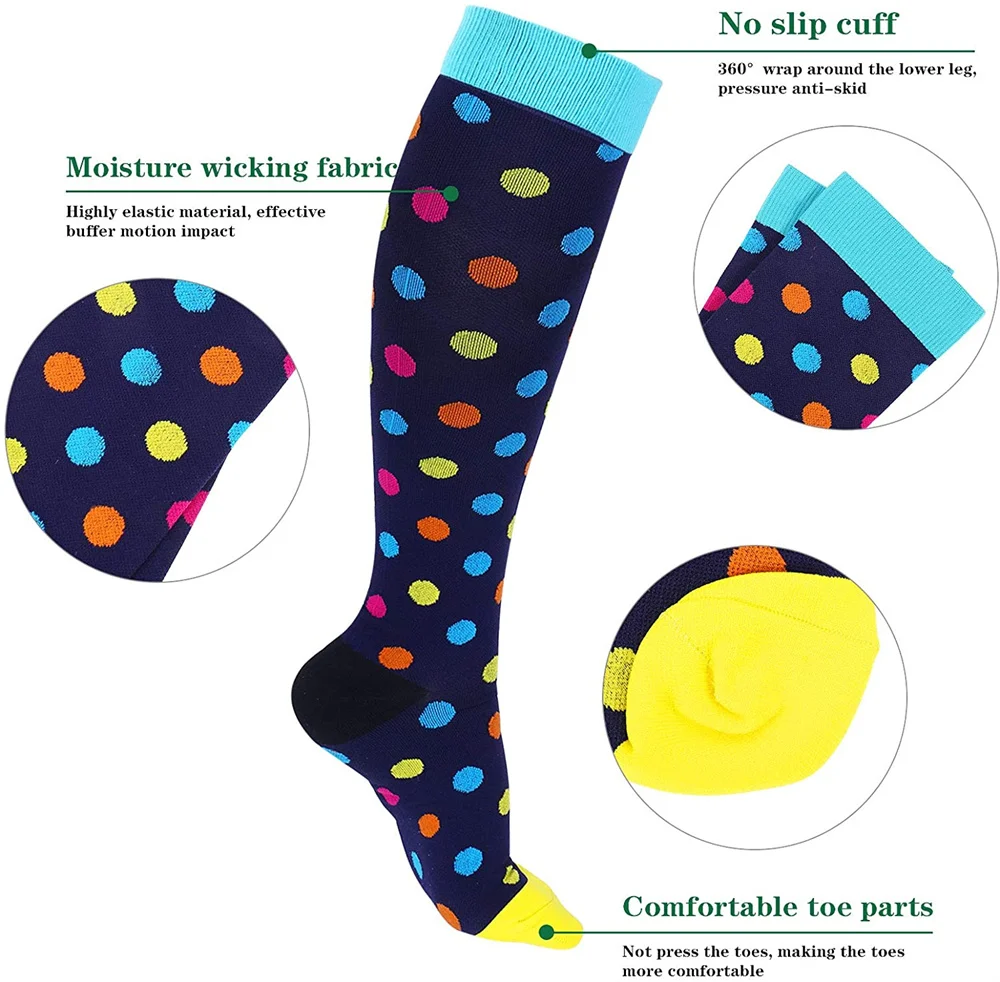 24 Style Compression Socks Women & Men Best Running, Athletic Sports Crossfit Flight Travel Nurses Running Athletic Stocking