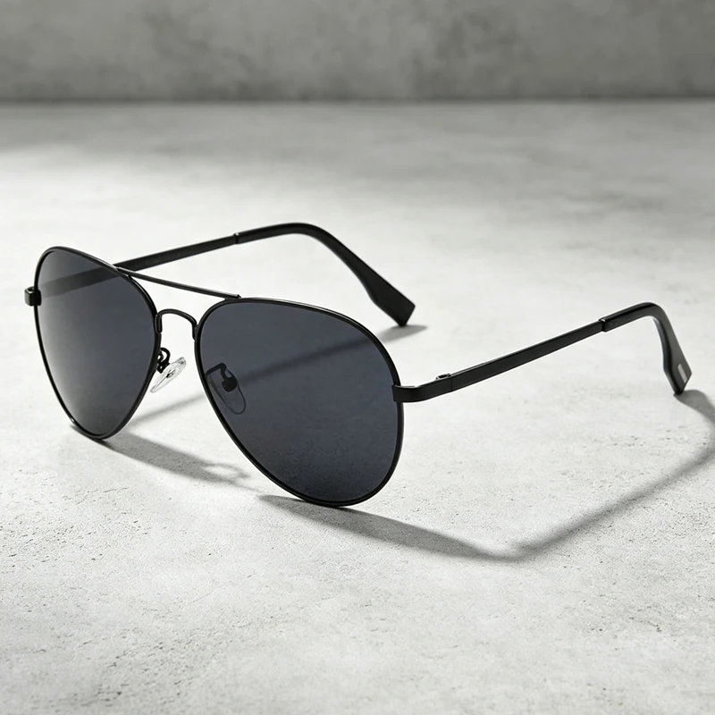 Classic Big Pilot Polarized Sunglasses Men Luxury Metal Black Aviation Sun Glasses Male Fashion Driving Vacation Shades UV400