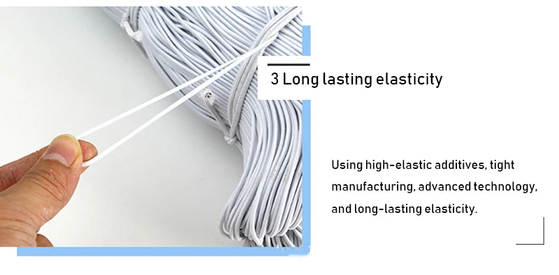 1/2/3/4/5mm High-Quality Round Elastic Band Cord Elastic Rubber White Black Stretch Rubber For Sewing Garment DIY Accessories