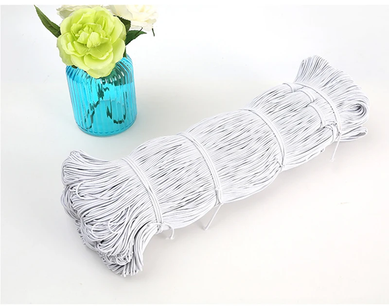1/2/3/4/5mm High-Quality Round Elastic Band Cord Elastic Rubber White Black Stretch Rubber For Sewing Garment DIY Accessories