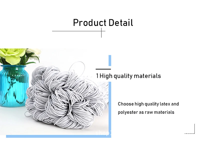 1/2/3/4/5mm High-Quality Round Elastic Band Cord Elastic Rubber White Black Stretch Rubber For Sewing Garment DIY Accessories