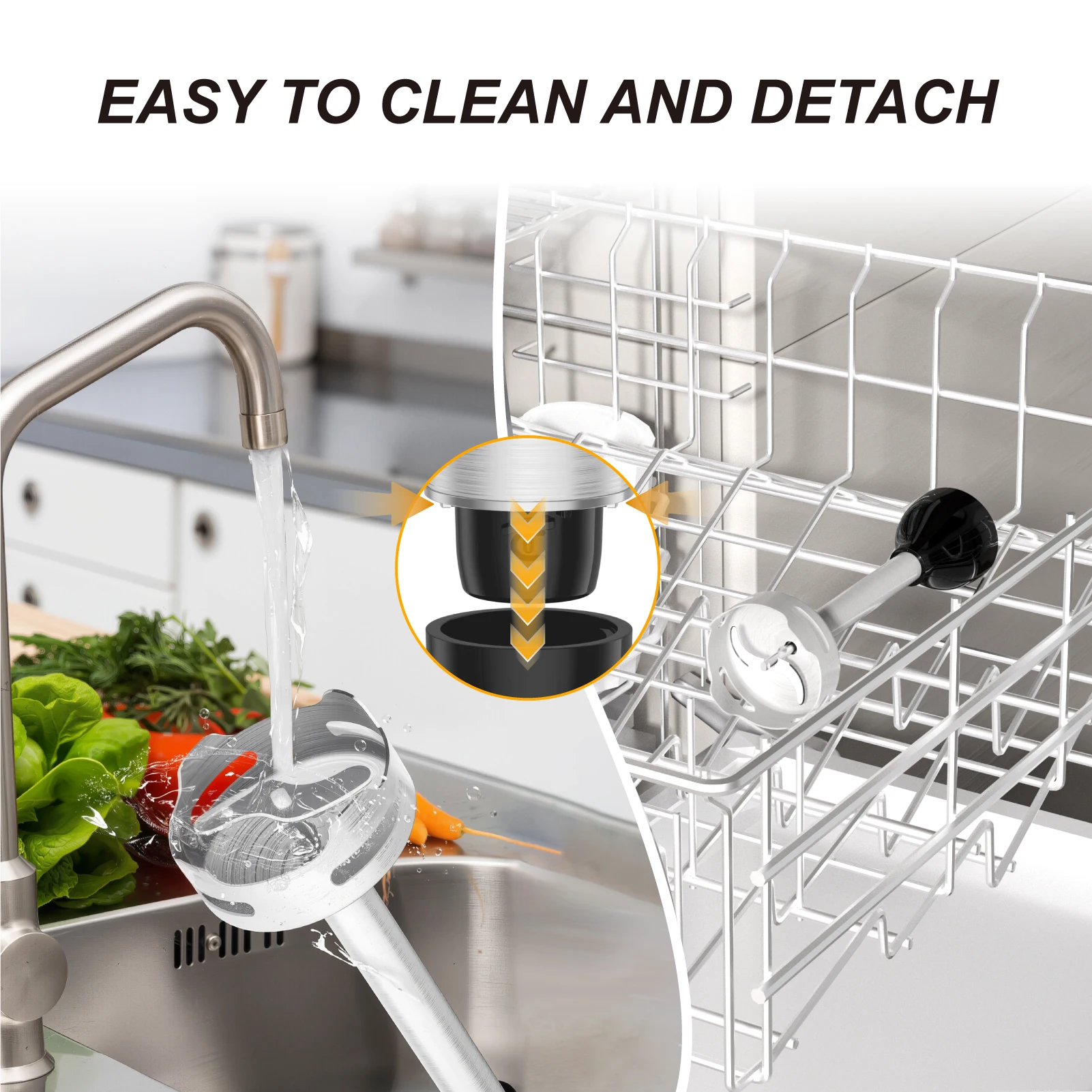 SUPERLEX Stainless Steel 600W Immersion Hand Blender + 304 Sharper Blades Non-slip 2 Speed Electric Steel Mixer Kitchen Gadget