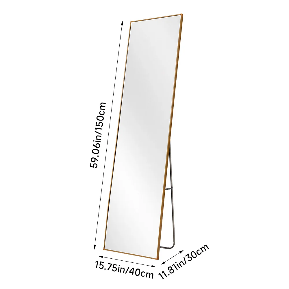 Voltsify Modern Metal Frame Full Length Wall-Mounted Mirror for Living Room Bedroom