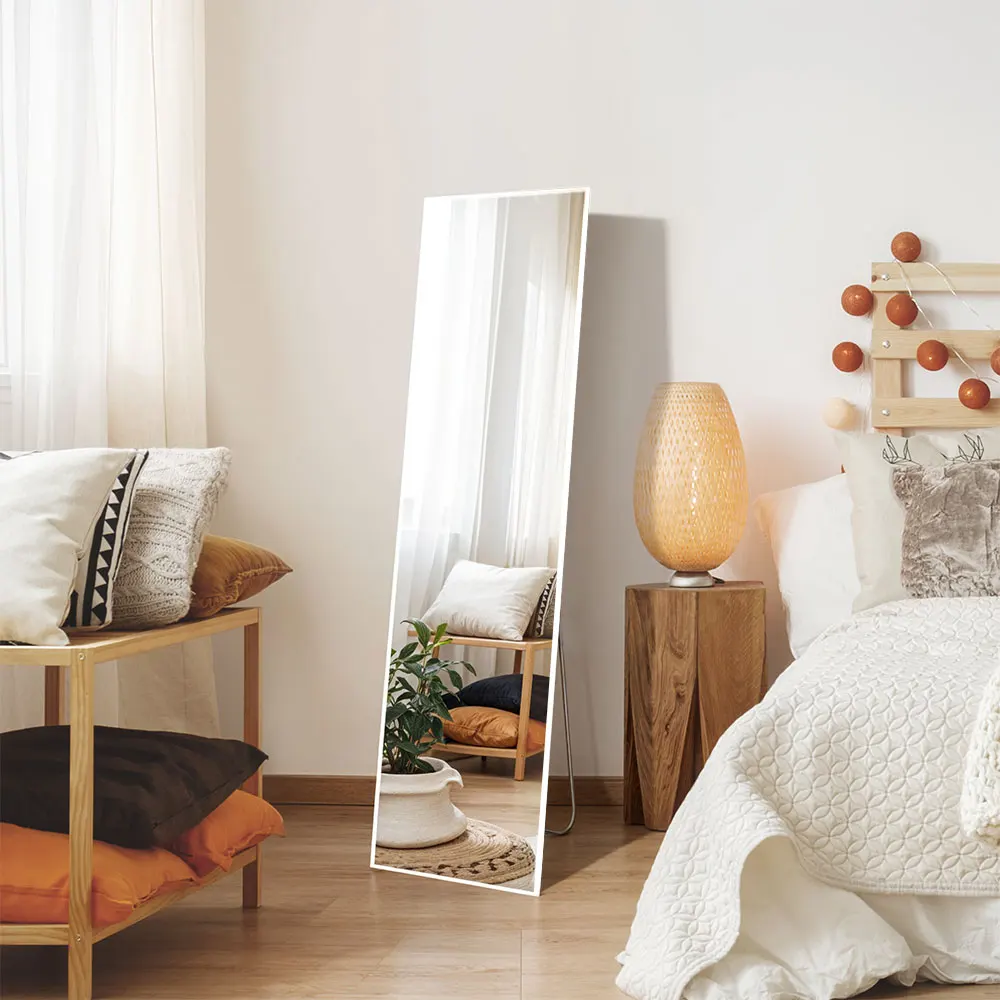 Voltsify Modern Metal Frame Full Length Wall-Mounted Mirror for Living Room Bedroom