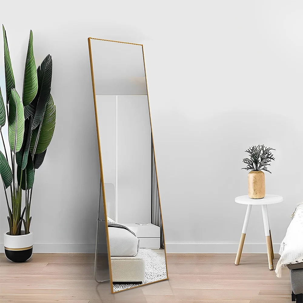 Voltsify Modern Metal Frame Full Length Wall-Mounted Mirror for Living Room Bedroom