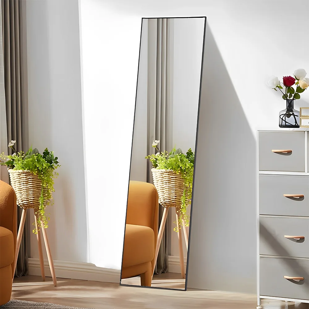 Voltsify Modern Metal Frame Full Length Wall-Mounted Mirror for Living Room Bedroom