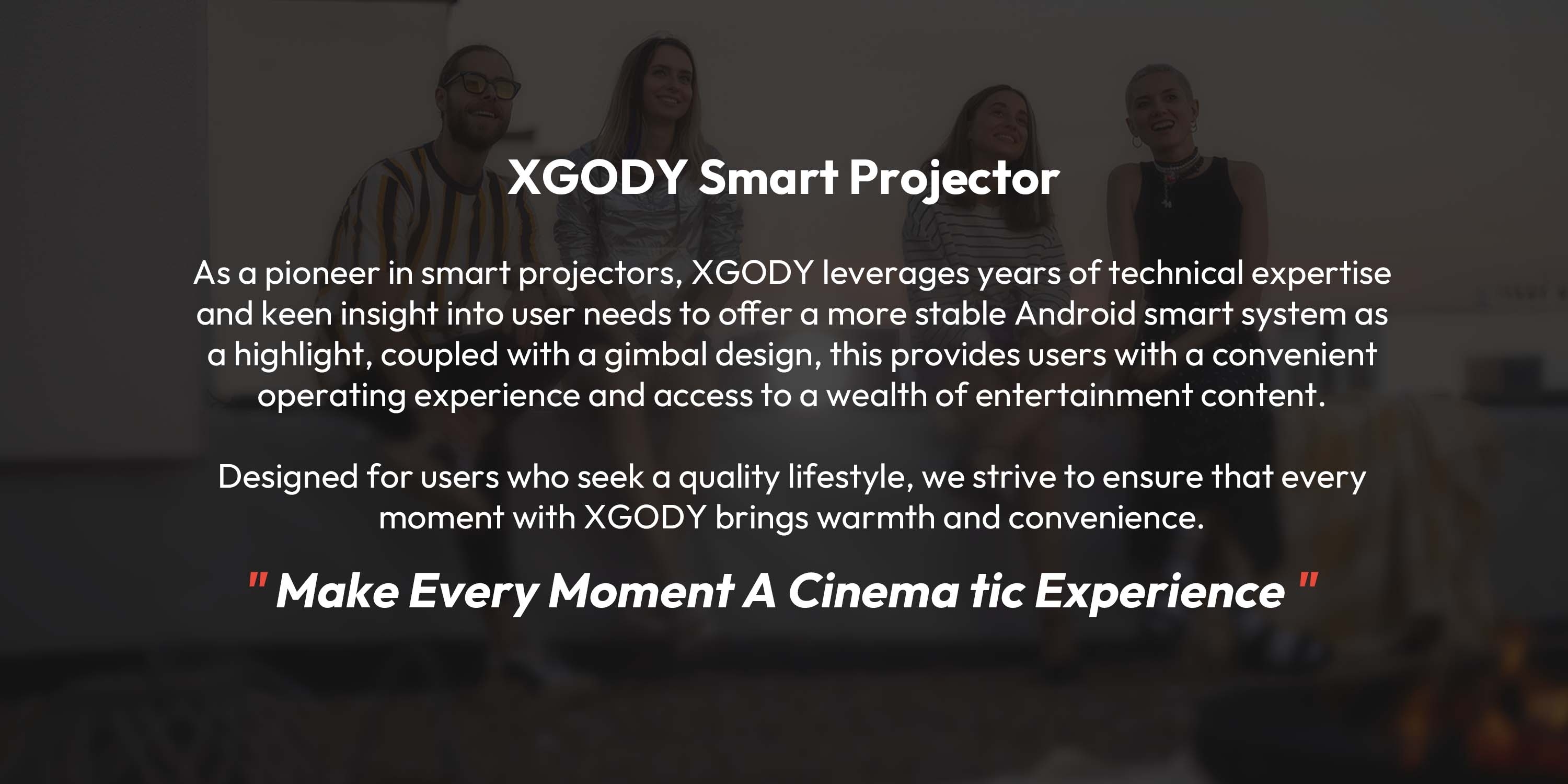 XGODY 4K Projector Android Mini Beamer Allwinner H713 Dual WIFI6 BT5.4 1280*720P Home Theater Outdoor Portable