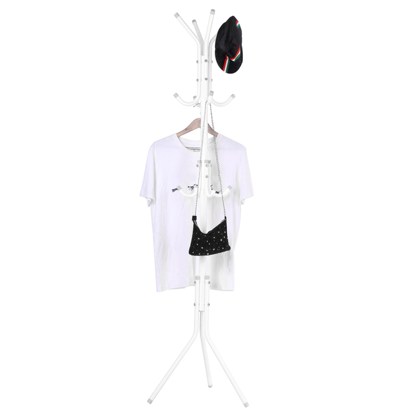 Coat Hat Tree Stand Coat Hat Tree Multi Hook Metal Coat Hat Rack Tree Stand Clothes Bag Hanger Organizer for Home Bedroom