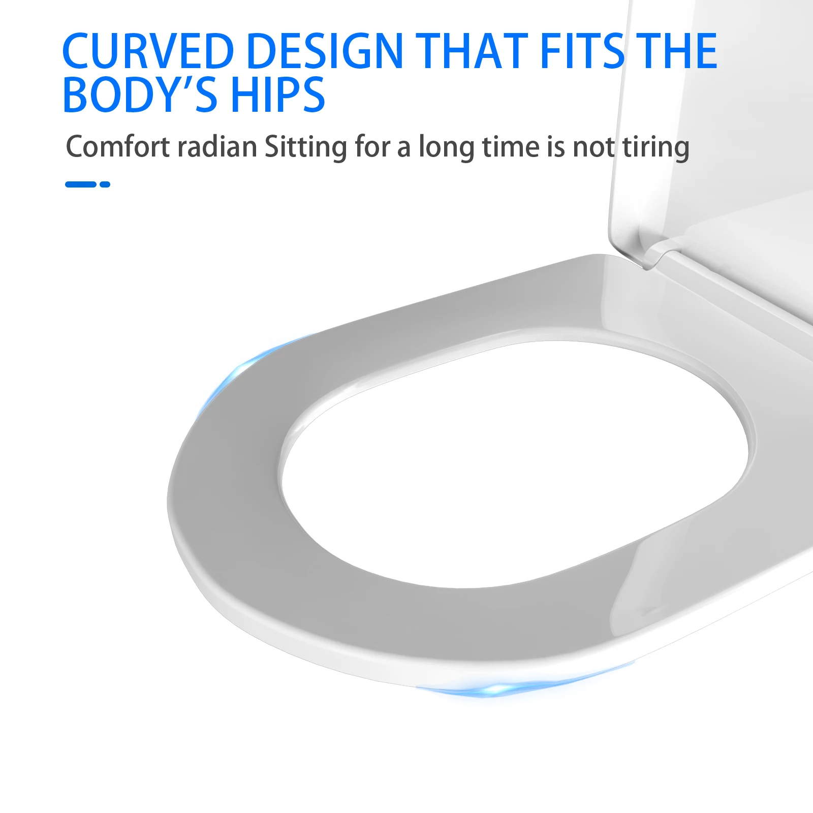 S-Shaped Toilet Seat Slow Close Quiet Lid Practical Handy Thickened Durable for Both Adults Children Safety Bathroom Accessories