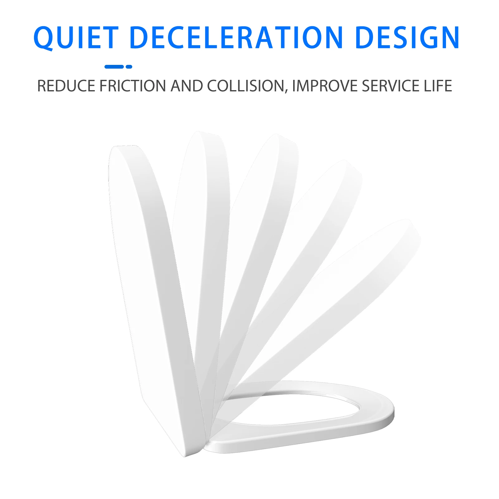 S-Shaped Toilet Seat Slow Close Quiet Lid Practical Handy Thickened Durable for Both Adults Children Safety Bathroom Accessories
