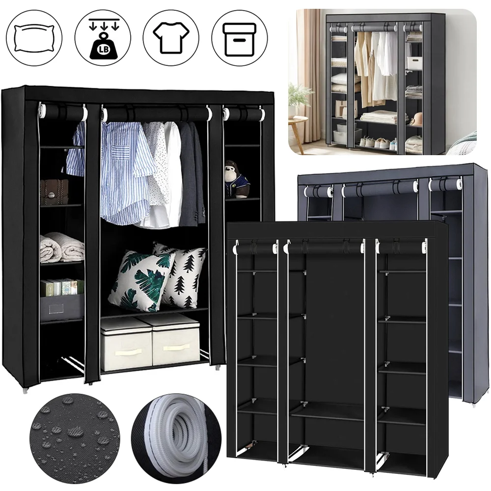 150*45*175cm Clothes Wardrobe Clothes Organizer Non-Woven Fabric Wardrobe Storage Cupboard for Bedroom Storage Shelves