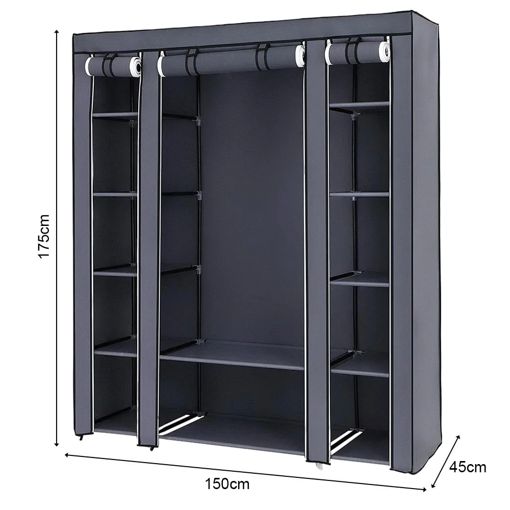 150*45*175cm Clothes Wardrobe Clothes Organizer Non-Woven Fabric Wardrobe Storage Cupboard for Bedroom Storage Shelves
