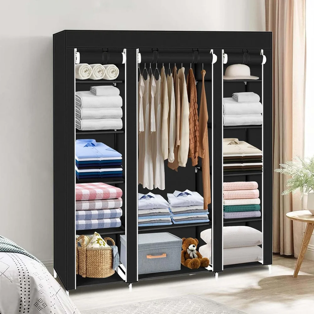 150*45*175cm Clothes Wardrobe Clothes Organizer Non-Woven Fabric Wardrobe Storage Cupboard for Bedroom Storage Shelves