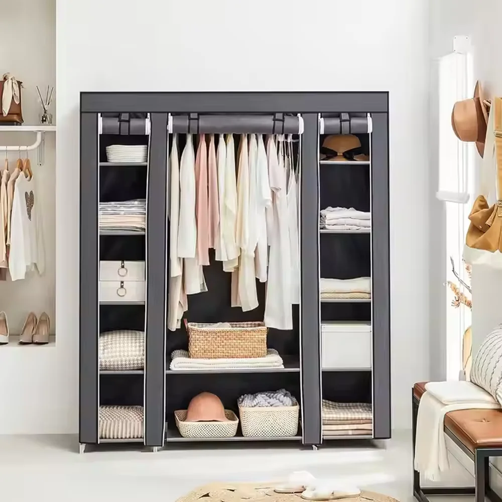 150*45*175cm Clothes Wardrobe Clothes Organizer Non-Woven Fabric Wardrobe Storage Cupboard for Bedroom Storage Shelves