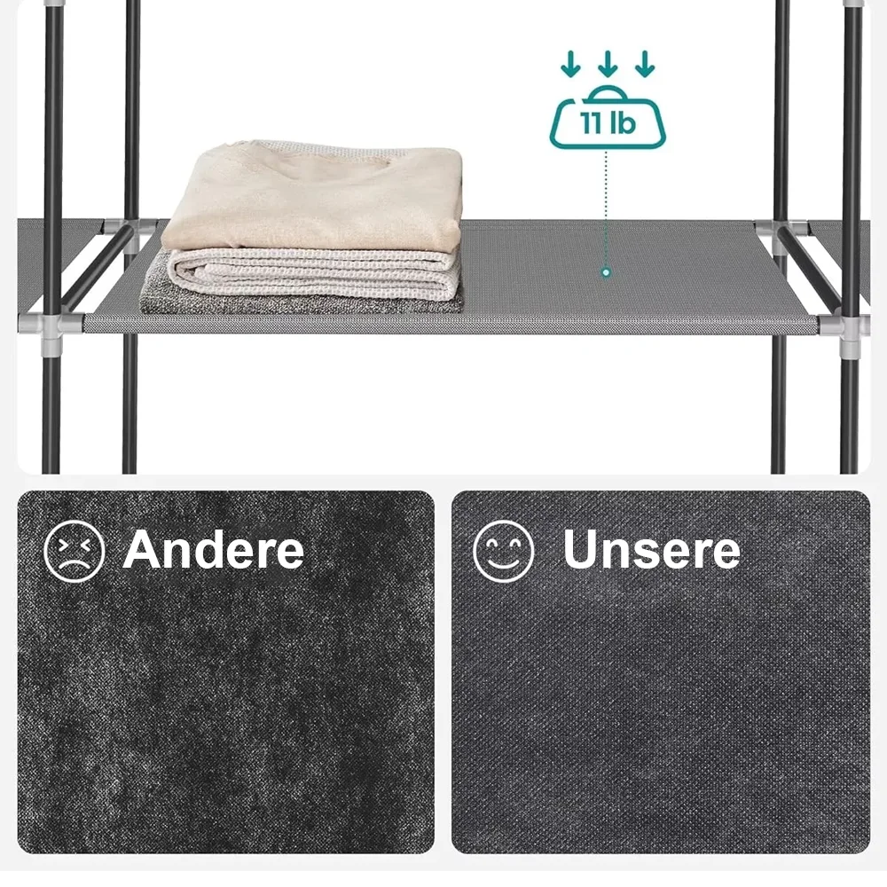 150*45*175cm Clothes Wardrobe Clothes Organizer Non-Woven Fabric Wardrobe Storage Cupboard for Bedroom Storage Shelves