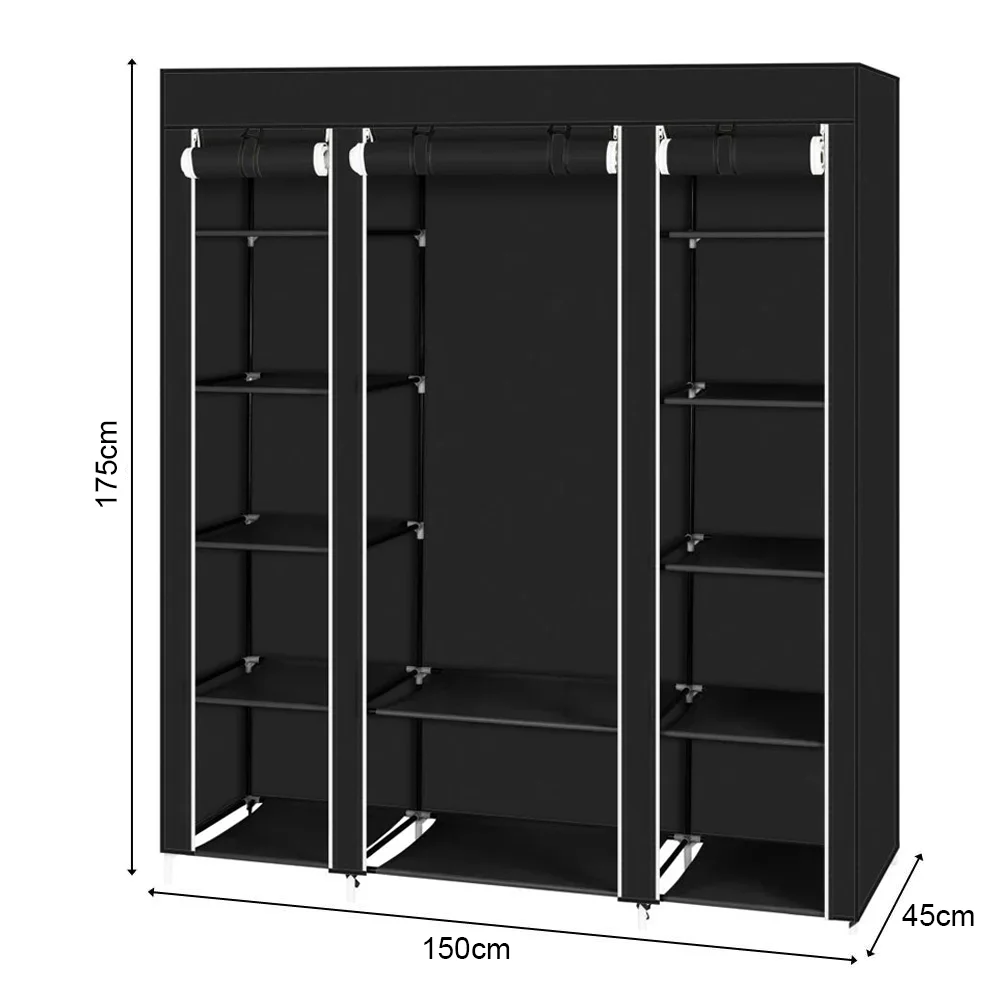150*45*175cm Clothes Wardrobe Clothes Organizer Non-Woven Fabric Wardrobe Storage Cupboard for Bedroom Storage Shelves