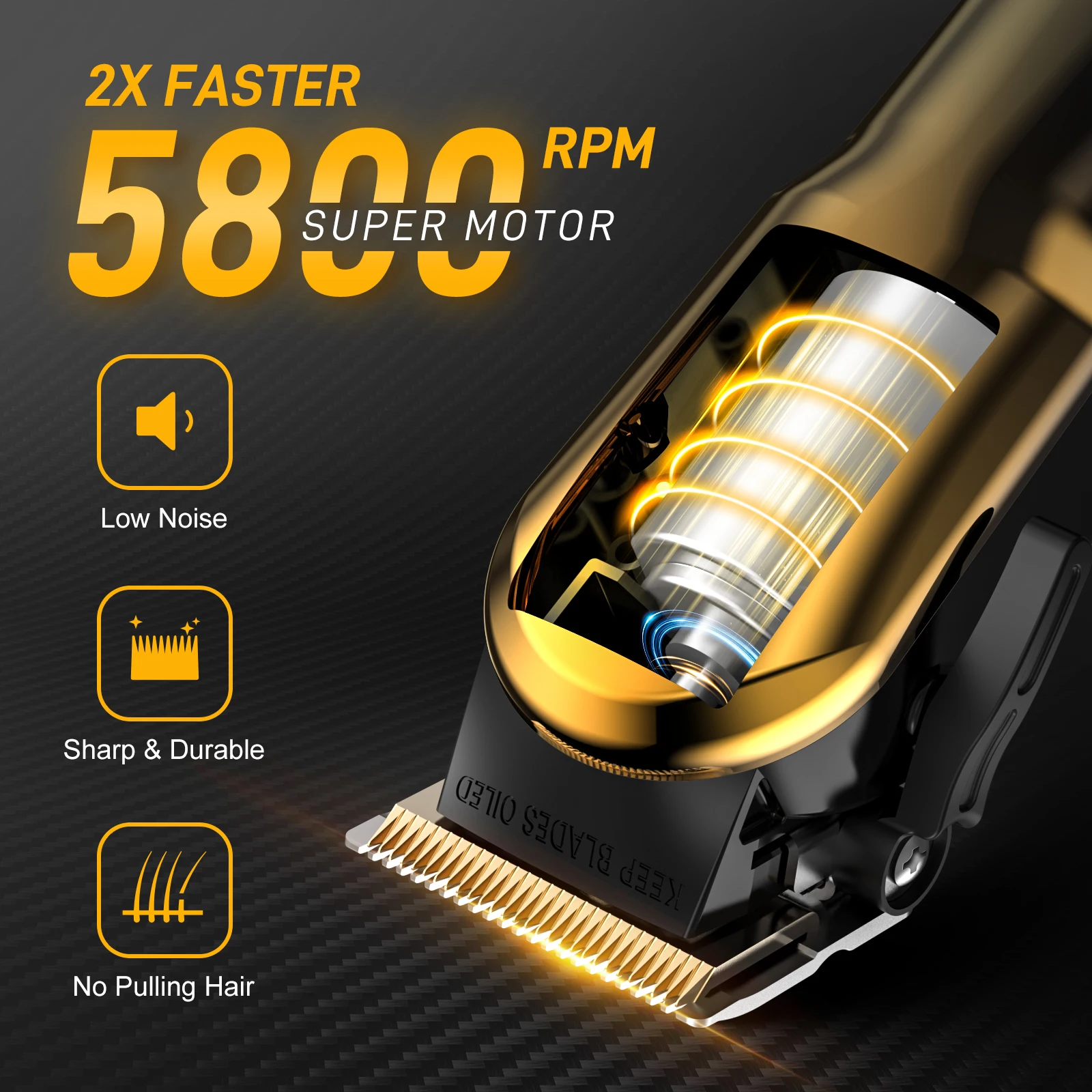 Sejoy Electric Hair Trimmer Cordless Professional Rechargeable Shaver Hair Cutting Machine for Men Hair Clipper Barber Shop
