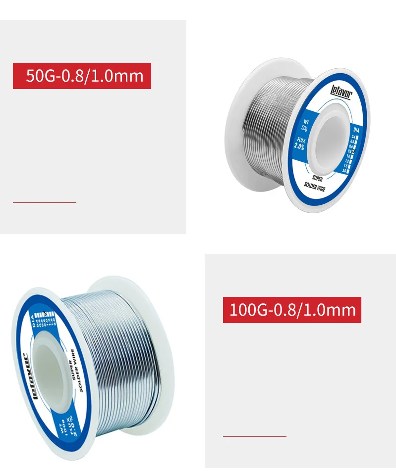 High Purity Solder Wire Fusible Tin Easy Melt 50g/100g Rosin Core Tin Dia 0.8MM CPU Wire Circuit Repair Welding tool Accessorie